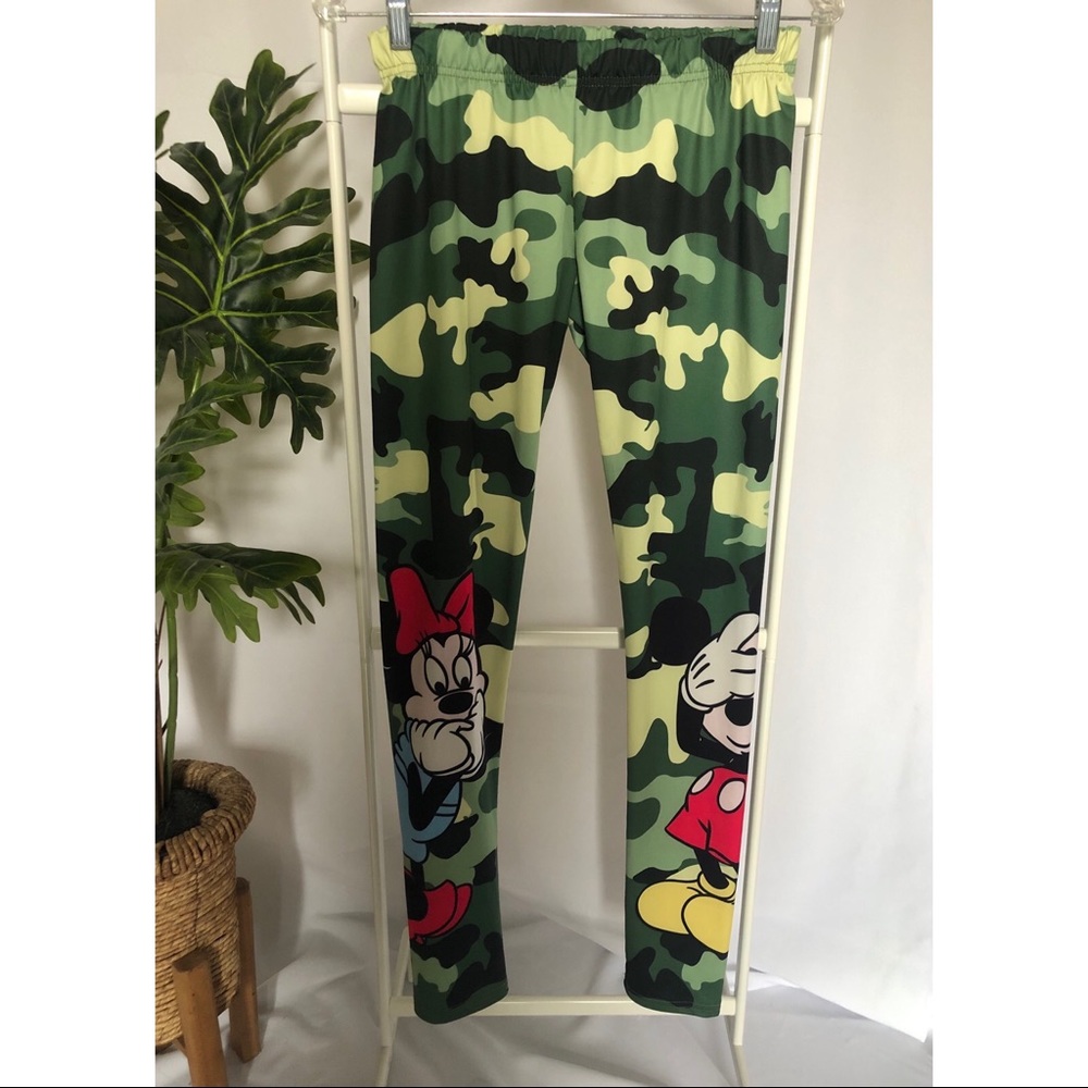 Camo Mickey and Minnie Mouse leggings